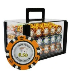 Bird Cage De 600 Jetons De Poker "CROWN" - Version CASH GAME - En Clay Composite 14 G