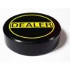 Bouton Dealer "NOIR ET JAUNE" – 73x19mm – En Acrylique