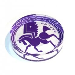 Bouton Dealer "PEGASUS" - 82 X 20 Mm - En Acrylique - Transparent