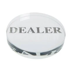 Bouton Dealer "TRANSPARENT" - Enacrylique - 45mm