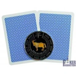 Card Guard "CHÈVRE" – 2 Faces Différentes – 50mm-en Laiton -Cartes Production card guard chevre 2 faces differentes 50mm en laiton 2