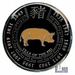 Card Guard "COCHON" – 2 Faces Différentes – 50mm- En Laiton