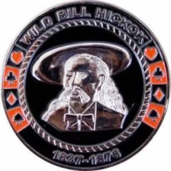 Card-Guard "WILD BILL HICKOK" - En Métal – 2 Faces Différentes – 50mm De Diamètre