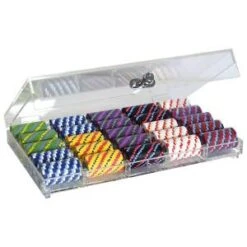 Cartes Production -Cartes Production coffret de rangement en acrylique pour 500 jetons de poker fermeture a cle compartiments de 20 jetons 1
