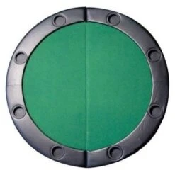 Dessus De Table De Poker Rond "ÉCO" – Plateau En Bois Et Tapis En Feutrine – Bords Simili Cuir En Mousse - 120x60 Cm