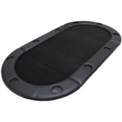 Dessus De Table De Poker "TRIO BLACK" Ovale – Plateau En Bois Et Tapis En Feutrine – Bords Simili Cuir En Mousse – 180x90 Cm