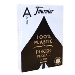 Fournier "TITANIUM SERIES NOIR" Jumbo - Jeu De 55 Cartes 100% Plastique – Format Poker - 2 Index Jumbo