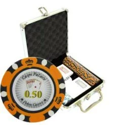Mallette De 100 Jetons De Poker "CROWN" - Version CASH GAME - En Clay Composite 14 G - Avec Accessoires