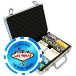 Mallette De 200 Jetons De Poker "WELCOME LAS VEGAS" -version TOURNOI- En ABS Insert Métallique 12 G - Avec Accessoires