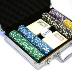 Mallette De 200 Jetons De Poker "WELCOME LAS VEGAS" -version TOURNOI- En ABS Insert Métallique 12 G - Avec Accessoires -Cartes Production mallette de 200 jetons de poker welcome las vegas en version tournoi en abs insert metallique 12 g avec accessoires 1 2