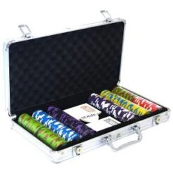 Mallette De 300 Jetons De Poker "LAS VEGAS" - Version TOURNOI - En Clay Composite 14 G - Avec Accessoires -Cartes Production mallette de 300 jetons de poker las vegas version tournoi en clay composite 14 g avec accessoires 3