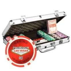 Mallette De 300 Jetons De Poker "WELCOME LAS VEGAS" - Version TOURNOI - En ABS Insert Métallique 12 G - Avec Accessoires
