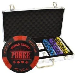 Mallette De 300 Jetons De Poker "WORLD SERIES" - En Clay Composite 14 G - Avec Accessoires