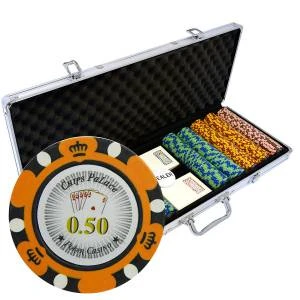 Mallette De 500 Jetons De Poker "CROWN" - Version CASH GAME - En Clay Composite 14 G - Avec Accessoires 1 Mallette De 500 Jetons De Poker "CROWN" - Version CASH GAME - En Clay Composite 14 G - Avec Accessoires