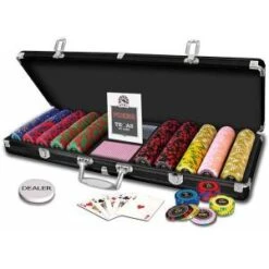 Mallette De 500 Jetons De Poker "ROYAL" - En Polypropylène – 11,5g – Livrée Avec 2 Jeux De Cartes Et Accessoires -Cartes Production mallette de 500 jetons de poker royal en polypropylene 115g livree avec 2 jeux de cartes et accessoires 2