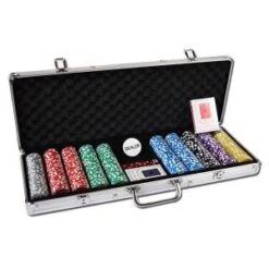 Mallette De 500 Jetons De Poker ULTIMATE POKER CHIPS – En ABS, Insert Métallique 11,5g – Avec 2 Jeux De Cartes, Accessoires