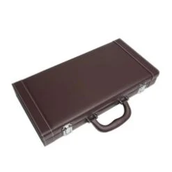 Mallette De Rangement "LEATHER 300" Pour 300 Jetons De Poker – Simili Cuir - Intérieur Bois