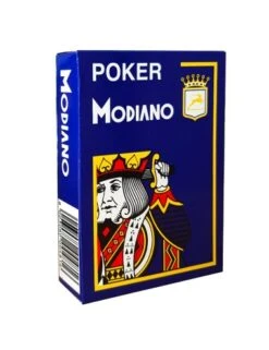 Modiano "CRISTALLO BLEU FONCÉ " - Jeu De 55 Cartes 100% Plastique – Format Poker - 4 Index Jumbo