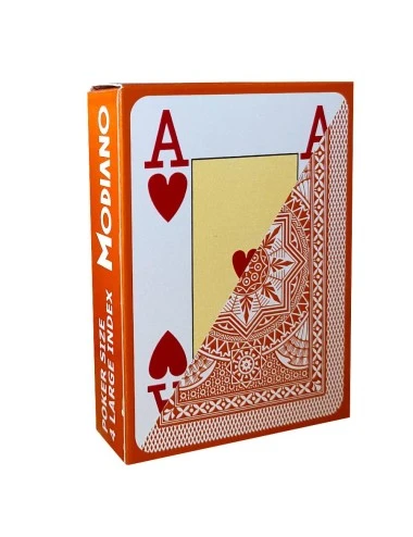 Modiano "CRISTALLO MARRON" - Jeu De 55 Cartes 100% Plastique – Format Poker - 4 Index Jumbo 3 Modiano "CRISTALLO MARRON" - Jeu De 55 Cartes 100% Plastique – Format Poker - 4 Index Jumbo – Image 3