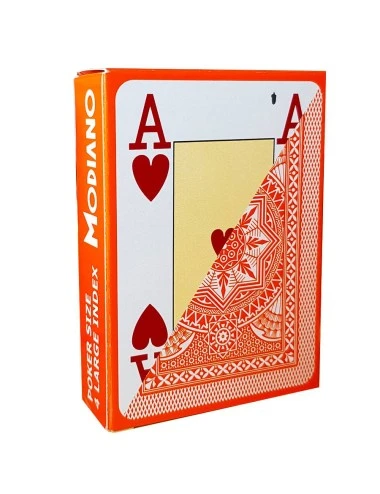 Modiano "CRISTALLO ORANGE" - Jeu De 55 Cartes 100% Plastique – Format Poker - 4 Index Jumbo 3 Modiano "CRISTALLO ORANGE" - Jeu De 55 Cartes 100% Plastique – Format Poker - 4 Index Jumbo – Image 3
