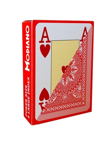 Modiano "CRISTALLO ROUGE" - Jeu De 55 Cartes 100% Plastique – Format Poker - 4 Index Jumbo 3 Modiano "CRISTALLO ROUGE" - Jeu De 55 Cartes 100% Plastique – Format Poker - 4 Index Jumbo – Image 3