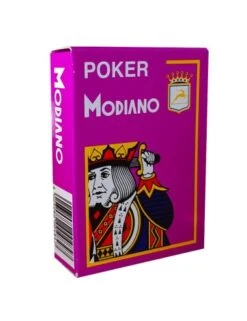 Modiano "CRISTALLO VIOLET" - Jeu De 55 Cartes 100% Plastique – Format Poker - 4 Index Jumbo