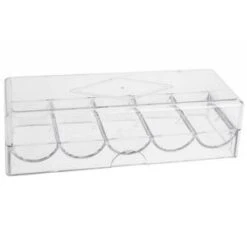 Rack De Rangement CLASSIC + Pour 100 Jetons De Poker – En Acrylique – 5 X 20 Jetons De Poker – Avec Couvercle