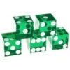 Set De 5 Dés De Précision Pour Craps "GREEN" - Côtés Tranchants – Translucides – 19mm De Côté