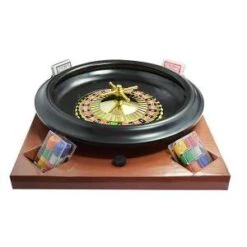 Set Pour Roulette 0 Et 00 - Diamètre 40 Cm – Avec Tapis, Jetons Jeux De Cartes Et Billes