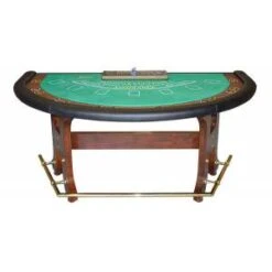 Table Black Jack "LUXE" - En Bois - Rack Sous Clefs - Repose Pied - 220 X 120 X 93 Cm