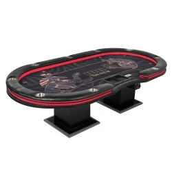 TABLE DE POKER "ANUBIS" - Avec LED - XL 9 Joueurs + Croupier - Drop Box 5 TABLE DE POKER "ANUBIS" - Avec LED - XL 9 Joueurs + Croupier - Drop Box – Image 5