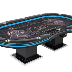 TABLE DE POKER "ANUBIS" - Avec LED - XL 9 Joueurs + Croupier - Drop Box 9 TABLE DE POKER "ANUBIS" - Avec LED - XL 9 Joueurs + Croupier - Drop Box – Image 9