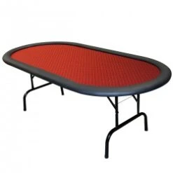 Table De Poker "BELLINI CHERRY" - 10 Joueurs - Tapis Speed Cloth Suited - Pieds Pliants