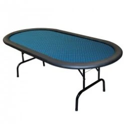 Table De Poker "BELLINI NAVY" - 10 Joueurs - Tapis Speed Cloth Suited - Pieds Pliants