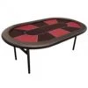 Table De Poker "CASH BURGUNDY" - Format XL - Pied Pliants Renforcés – 10 Joueurs