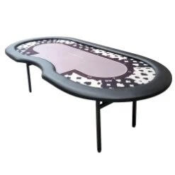 Table De Poker De Tournoi "BLACK" - Pieds Pliants - Emplacement Dealer – 10 Joueurs