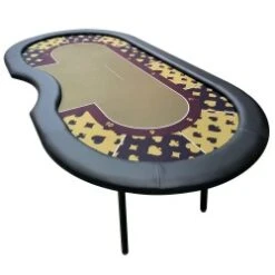 Table De Poker De Tournoi "GOLD" - Pieds Pliants - Emplacement Dealer – 10 Joueurs