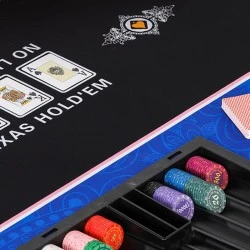 Table De Poker "FLORÉAL BLUE LED" - Avec Pieds Pliants Renforcés - Tapis Casino - 10 Joueurs + Dealer 4 Table De Poker "FLORÉAL BLUE LED" - Avec Pieds Pliants Renforcés - Tapis Casino - 10 Joueurs + Dealer – Image 4