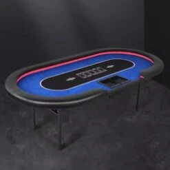 Table De Poker "FLORÉAL BLUE LED" - Avec Pieds Pliants Renforcés - Tapis Casino - 10 Joueurs + Dealer 16 Table De Poker "FLORÉAL BLUE LED" - Avec Pieds Pliants Renforcés - Tapis Casino - 10 Joueurs + Dealer -Cartes Production table de poker floreal blue led avec pieds pliants renforces tapis jersey neoprene 10 joueurs dealer 5