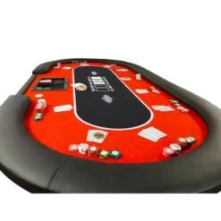 Table De Poker "FLORÉAL RED" - Avec Pieds Pliants Renforcés - Tapis Jersey Néoprène - 10 Joueurs + Dealer -Cartes Production table de poker floreal red avec pieds pliants renforces tapis jersey neoprene 10 joueurs dealer 2