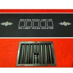 Table De Poker "FLORÉAL RED" - Avec Pieds Pliants Renforcés - Tapis Jersey Néoprène - 10 Joueurs + Dealer -Cartes Production table de poker floreal red avec pieds pliants renforces tapis jersey neoprene 10 joueurs dealer 8