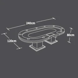 TABLE DE POKER "GAMELAND POKER CLUB"- Avec LED - XL 10 Joueurs + Croupier - Drop Box 11 TABLE DE POKER "GAMELAND POKER CLUB"- Avec LED - XL 10 Joueurs + Croupier - Drop Box – Image 11