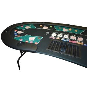Table De Poker "HARICOT GREEN" - Avec Pieds Pliants - Tapis Jersey Néoprène - 9 Joueurs + Dealer 3 Table De Poker "HARICOT GREEN" - Avec Pieds Pliants - Tapis Jersey Néoprène - 9 Joueurs + Dealer – Image 3