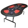 Table De Poker "HARICOT RED" - Avec Pieds Pliants - Tapis Jersey Néoprène - 9 Joueurs + Dealer