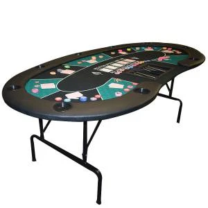 Table De Poker "HARICOT GREEN" - Avec Pieds Pliants - Tapis Jersey Néoprène - 9 Joueurs + Dealer 6 Table De Poker "HARICOT GREEN" - Avec Pieds Pliants - Tapis Jersey Néoprène - 9 Joueurs + Dealer – Image 6