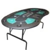 Table De Poker "HARICOT GREEN" - Avec Pieds Pliants - Tapis Jersey Néoprène - 9 Joueurs + Dealer