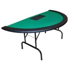 Table De Black Jack "ÉCO" - Tapis Uni - Pieds Pliants - Avec Rack De Rangement Pour Jetons