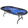 Table De Poker "NO LIMIT" Bleue - 10 Joueurs - Pieds Pliants