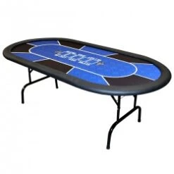 Table De Poker "NO LIMIT" Bleue - 10 Joueurs - Pieds Pliants
