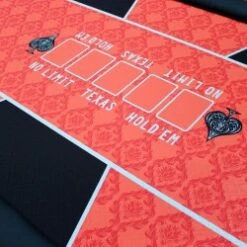 Table De Poker "NO LIMIT" Rouge - 10 Joueurs - Pieds Pliants -Cartes Production table de poker no limit rouge 10 joueurs tapis speed cloth suited pieds pliants 6